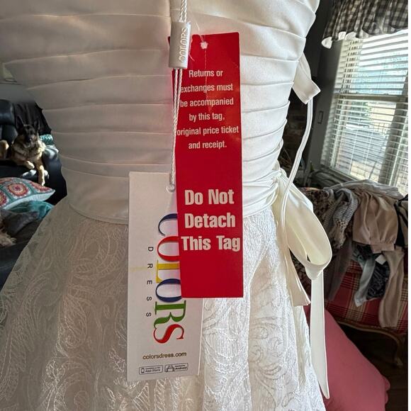 Colors Dress Collection 1594 Ivory Strapless Lace Formal Ballgown Women Size 2 - Picture 6 of 7